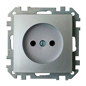 Розетка Bylectrica Стиль РС16-524 1 место без заземления серебро