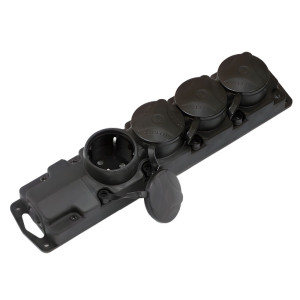 Розетка переносная Bylectrica Р16-467 4 гнезда с заземлением черная