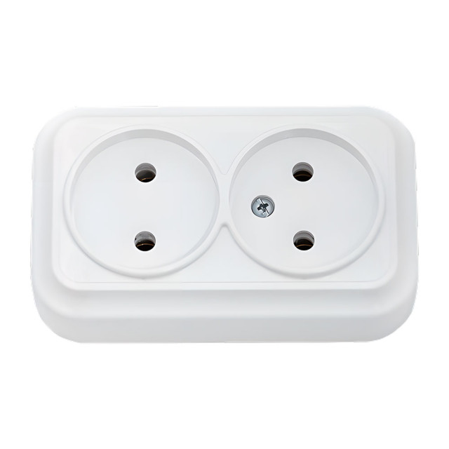 Розетка Bylectrica Вариант РА16-0141 2 места без заземления белая