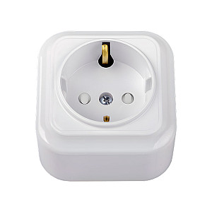 Розетка Bylectrica Пралеска РА16-0106 1 место с заземлением белая