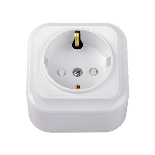 Розетка Bylectrica Пралеска РА16-0106 1 место с заземлением белая