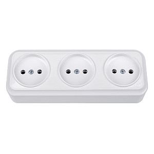 Розетка трехместная Bylectrica РА16-0161 открытая
