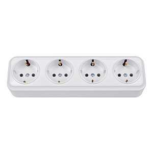 Розетка Bylectrica Вариант РА16-0182 четырехместная открытая белая