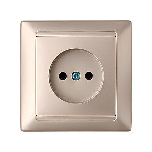 Розетка Bylectrica Стиль РС16-305 1 место без заземления шампань