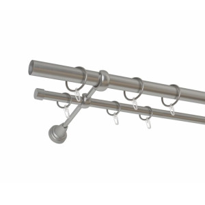 Карниз металлический Delfa СМ-2952/240/2Р хром матовый 2 м