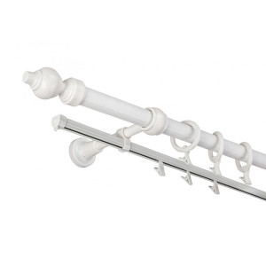 Карниз металлический Delfa Стандарт СК-200/240/1Ш-3 белый 2.4 м