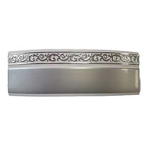 Декоративная лента Delfa СЛ-018Л серебро с узором 50 мм