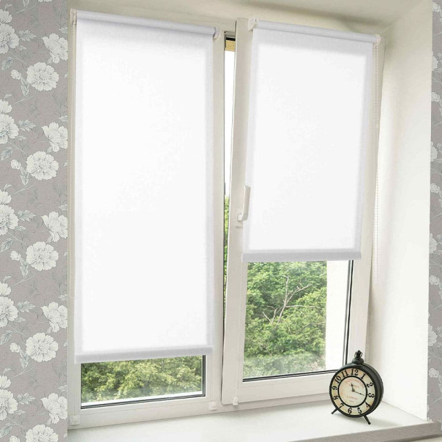 Штора рулонная Delfa Сантайм Лен СРШ-01МЭ-2800 77(73)/160 см белый