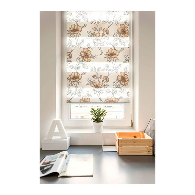 Штора рулонная Delfa Декор СРШ-01МК-45833 61(57)/160 см роза бежевая