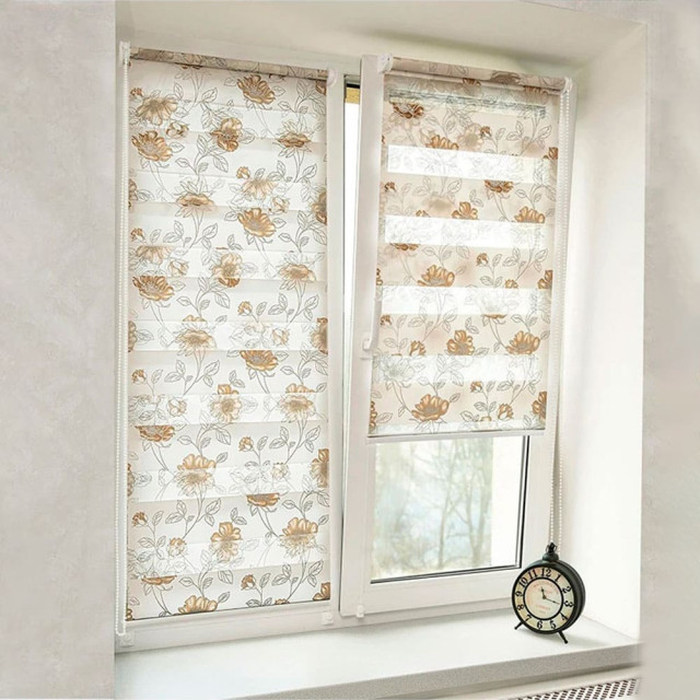 Штора рулонная Delfa Декор СРШ-01МК-45833 77(73)/160 см роза бежевая