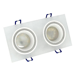 Светильник встраиваемый TruEnergy Simple 21241 двойной под лампы 2*GU10 прямоугольный белый