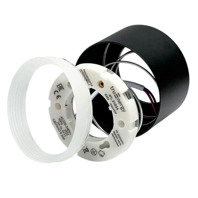 Светильник накладной TruEnergy Modern 21034 с матовым кольцом под лампу с цоколем GX5 83*60 мм черный