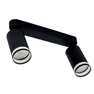 Светильник накладной TruEnergy Modern 21364 двойной поворотный с матовыми кольцами под лампы 2*GU10 круг металл черный