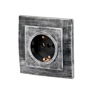 Розетка Юпитер Стандарт JP7424-01 1 место с заземлением серебро