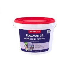 Краска MAV Flagman 38 обои стены потолок белая матовая 3 л