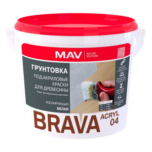 Грунтовка MAV Brava Acryl 04 под акриловые краски белая 3 л