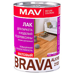 Лак MAV Brava Alkyd 2122 для паркета и изделий из древесины бесцветный матовый 1 л