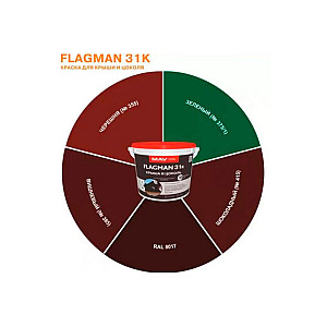Краска MAV Flagman 31к для крыши и цоколя черешня N 355 матовая 11 л
