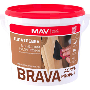 Шпатлевка MAV Brava Acryl Profi-1 для изделий из древесины белый 0.3 кг