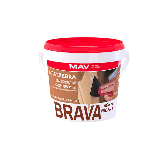 Шпатлевка MAV Brava Acryl Profi-1 для изделий из древесины белый 0.3 кг