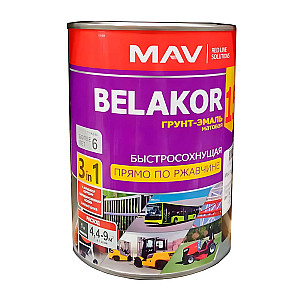 Грунт-эмаль MAV Belakor 15 прямо по ржавчине 3 в 1 быстросохнущая RAL 9004 черная матовая 1 л