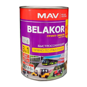 Грунт-эмаль MAV Belakor 15 прямо по ржавчине 3 в 1 быстросохнущая RAL 3000 красная матовая 1 л