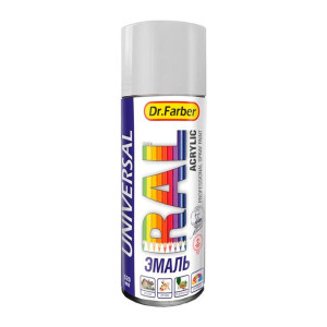 Эмаль-аэрозоль MAV Dr.Farber 07124-270 акриловая универсальная RAL 7035 светло-серая глянцевевая 520 мл