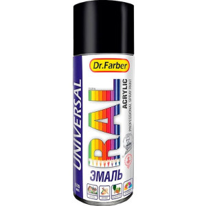 Эмаль-аэрозоль MAV Dr.Farber 07132-270 акриловая универсальная RAL 9005 черный янтарь матовая 520 мл