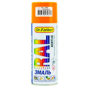 Эмаль-аэрозоль MAV Dr.Farber акриловая универсальная RAL 2008 ярко-красно-оранжевая глянцевая 520 мл