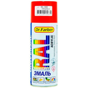 Эмаль-аэрозоль MAV Dr. Farber 07189-270 акриловая универсальная RAL 3020 глянцевая транспортная красная 520 мл