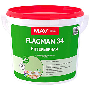 Краска MAV Flagman 34 интерьерная белая матовая 1 л