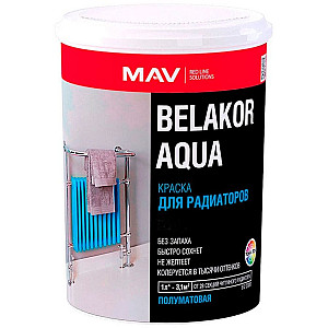 Краска MAV Belakor Aqua для радиаторов белая полуматовая база TR 1 л