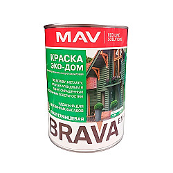 Краска MAV Brava Эко-Дом белая полуглянцевая 0.9 л