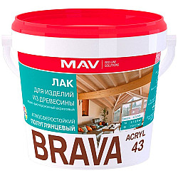 Лак MAV Brava Acryl 43 для изделий из древесины глянцевый 1 л