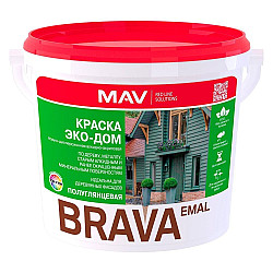 Краска MAV Brava Эко-Дом база TR полуглянцевая 3 л