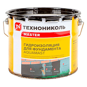 Мастика битумная ТехноНиколь AquaMast гидроизоляция для фундамента 10 кг