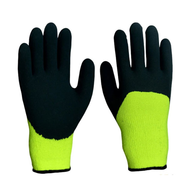 Перчатки TR-301 с черным вспененным латексным покрытием с внутренним ворсовым начесом размер 10.5