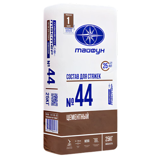 Состав для стяжек Тафун Мастер №44 цементный 25 кг Состав для стяжек Тафун Мастер №44 цементный 25 кг