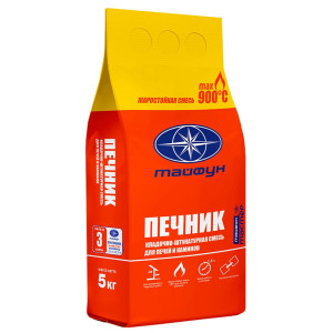 Смесь кладочно-штукатурная Тайфун Мастер Печник жаростойкая 5 кг