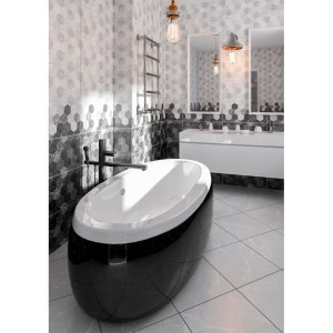 Плитка Beryoza Ceramica Дайкири 1 декор глазурованная 600*300*9 мм черная