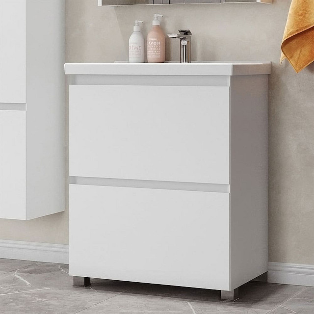 Тумба под умывальник Belux Киото Н 70-02 белый глянцевый