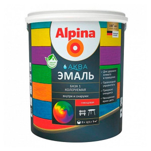 Эмаль Alpina Аква акриловая База 1 глянцевая 0.9 л