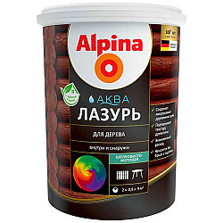 Лак Alpina Аква Лазурь для дерева бесцветный 0.9 л