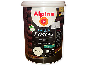Лак Alpina Аква Лазурь для дерева белый 0.9 л купить в Лиде - Иголенька