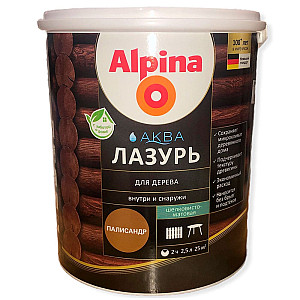 Лак Alpina Аква Лазурь для дерева палисандр 2.5 л