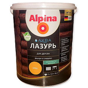 Лак Alpina Аква Лазурь для дерева орех 2.5 л