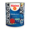 Эмаль Alpina по ржавчине 3 в 1 RAL3011 красно-коричневая 0.75 л
