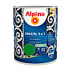 Эмаль Alpina по ржавчине 3 в 1 RAL6002 зеленая 0.75 л