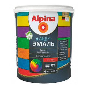 Эмаль Alpina Аква акриловая База 1 глянцевая  2.5 л