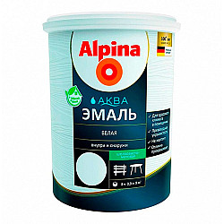 Эмаль Alpina Аква белая шелковисто-матовая 0.9 л